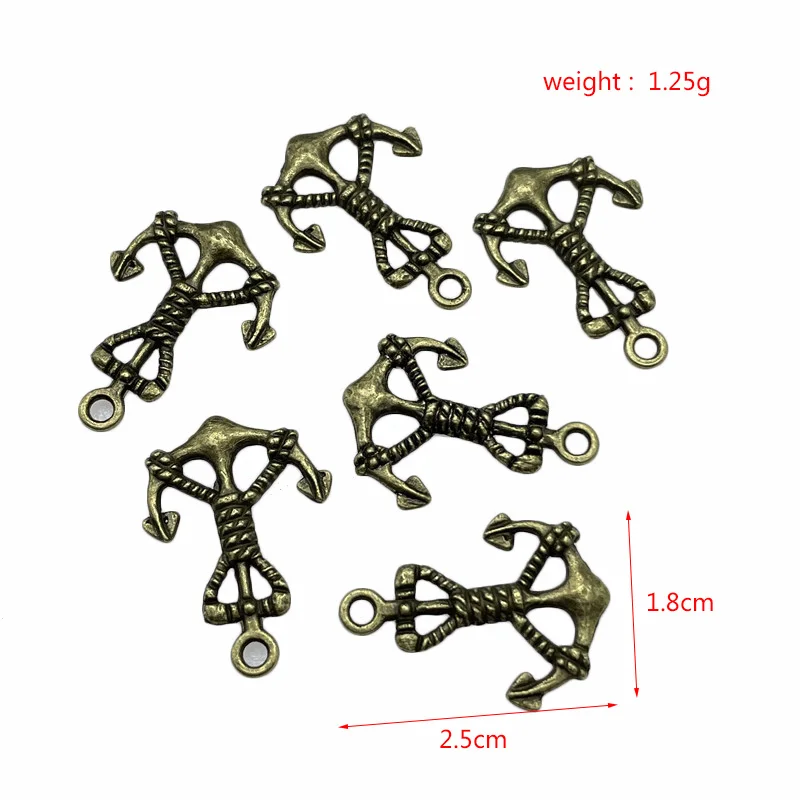 JunKang 10PCS anchor boat amulet pendants DIY handmade earrings bracelet necklace jewelry accessories wholesale connector