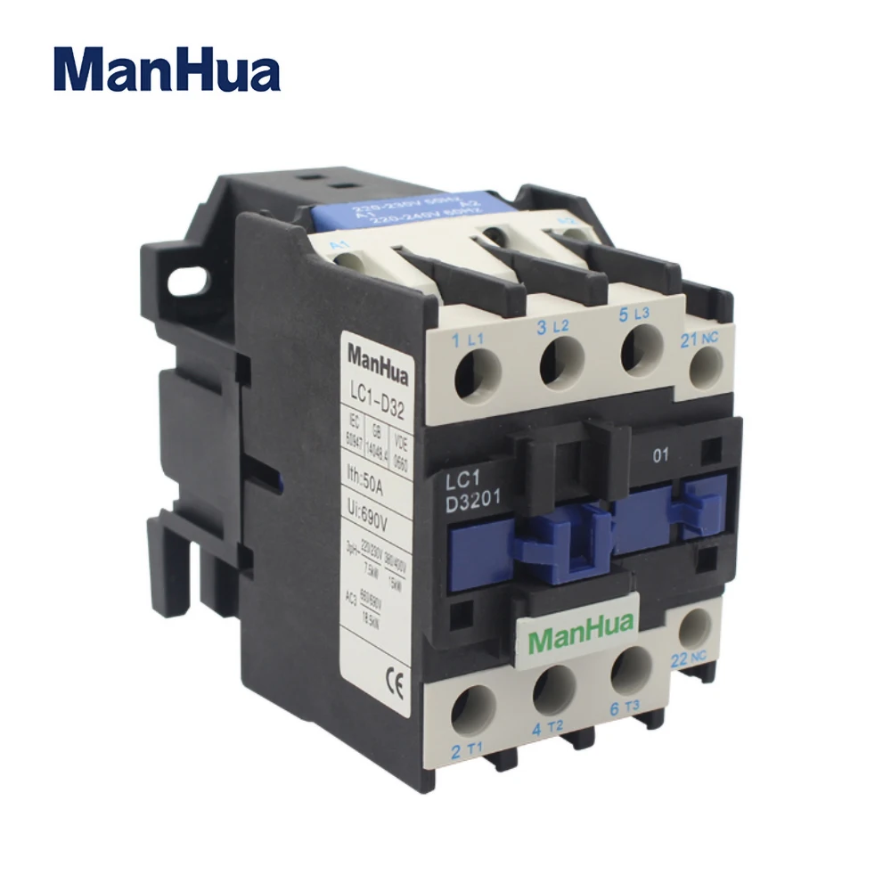 ManHua-Contactor eléctrico, 32Amp, 220V, uso múltiple, LC1-D32
