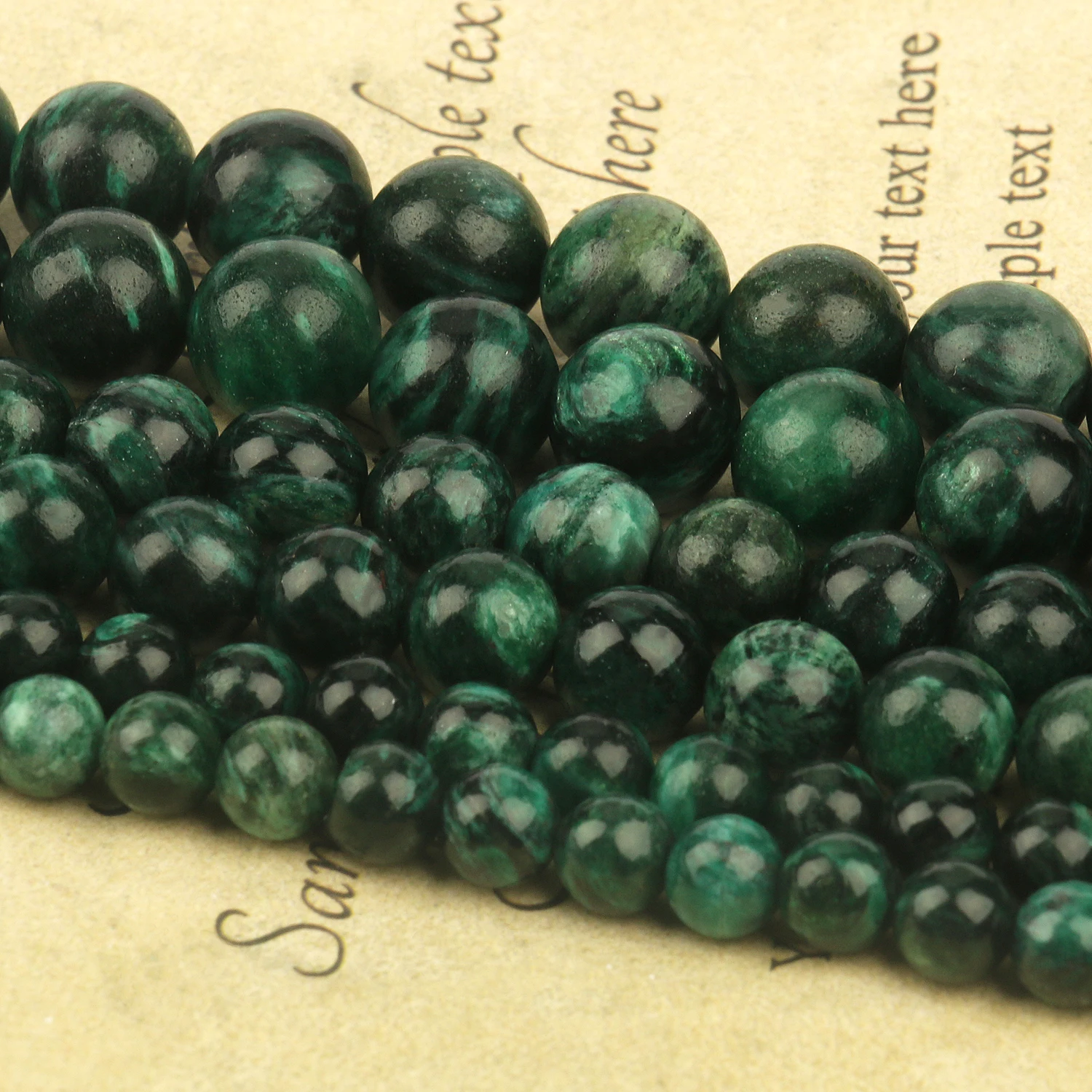 AA Green Emerald Natural Stone Gemstone Loose Spacer Beads for Jewelry Making DIY Handmade Bracelet Necklace Charms Accessories