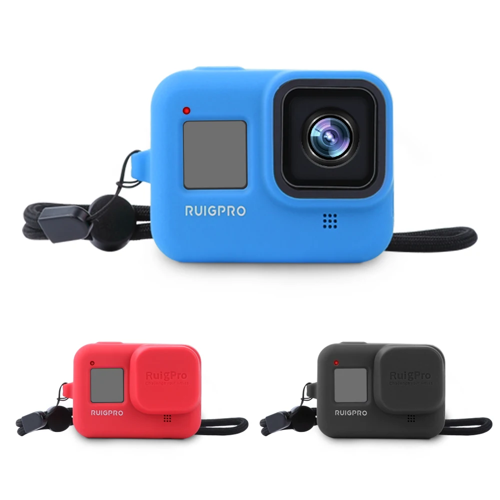 For GoPro Hero 8 Black accessories lens + skin Protective silicone case shell case Tempered Glass Screen Film Lens Cap Cover