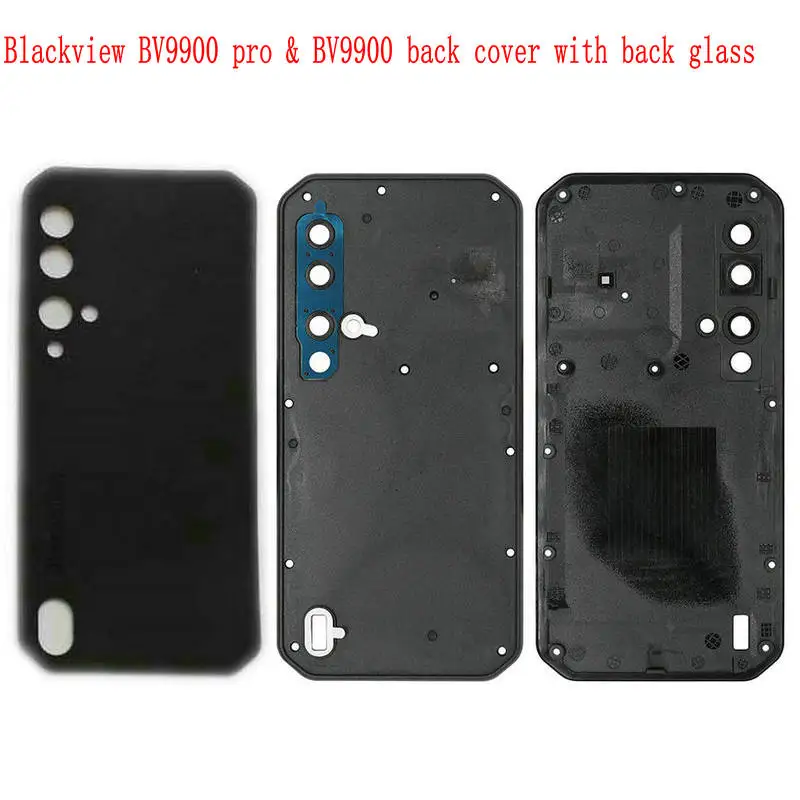 For Original Blackview BV9900 Pro Battery Back Housings Door Cover Back Glass Soft Film Panel Bateria Case for BV9900