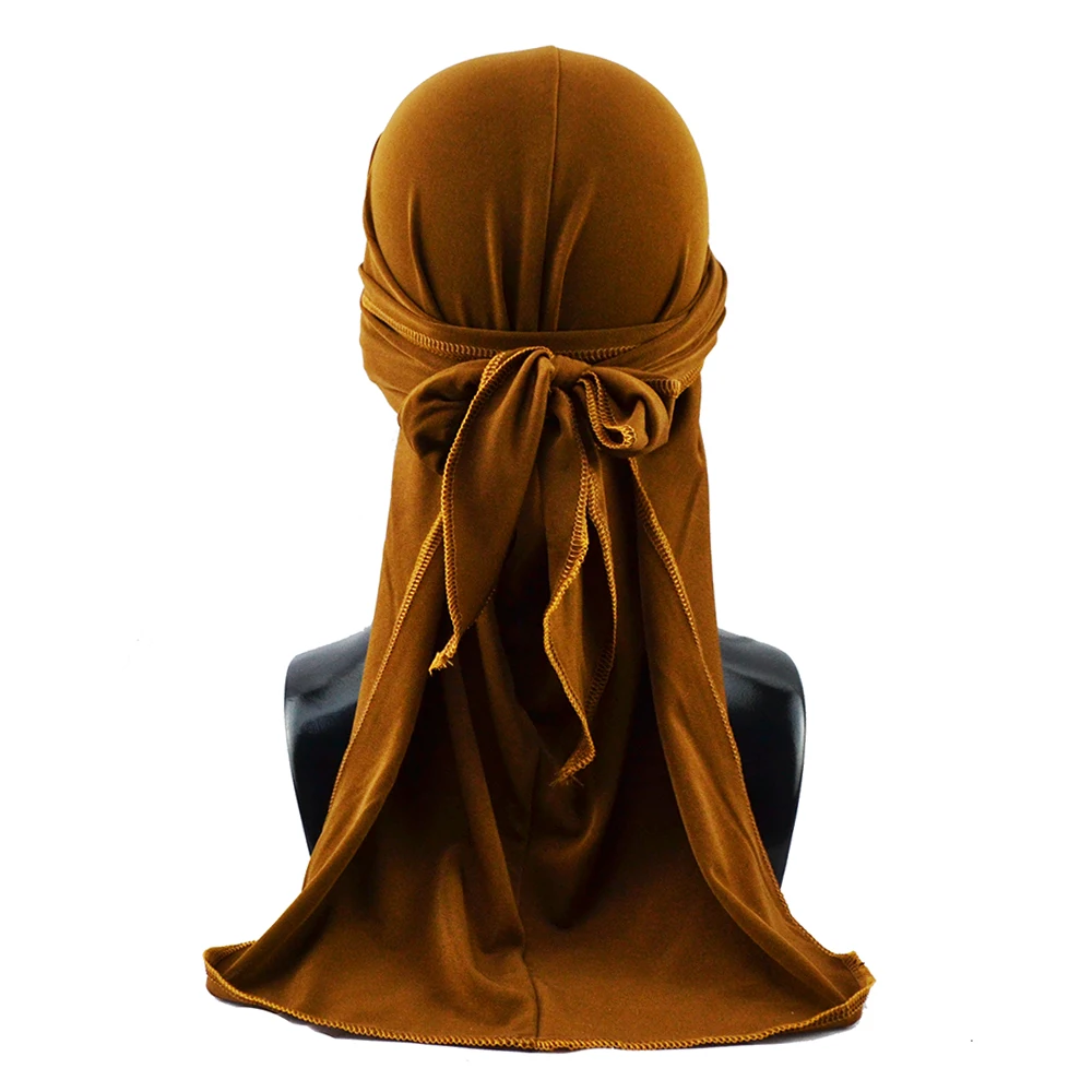 Luxury Spandex Durag Summer Cooling Unisex Longtail Hiphap Fashion Head Wrap