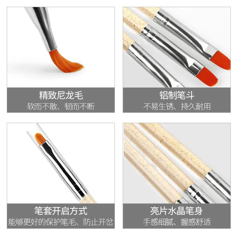 Nail Art Brush Set UV Gel Polish Builder Gradient Drawing Carving Ombre Brushes 3D Nail Tip Design Painting Pen Manicure Tool