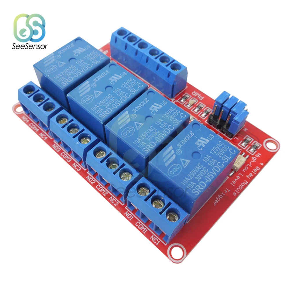 4 Channel 24V to 5V PLC Signal Converter Level Voltage Board 4Bit Optocoupler eB