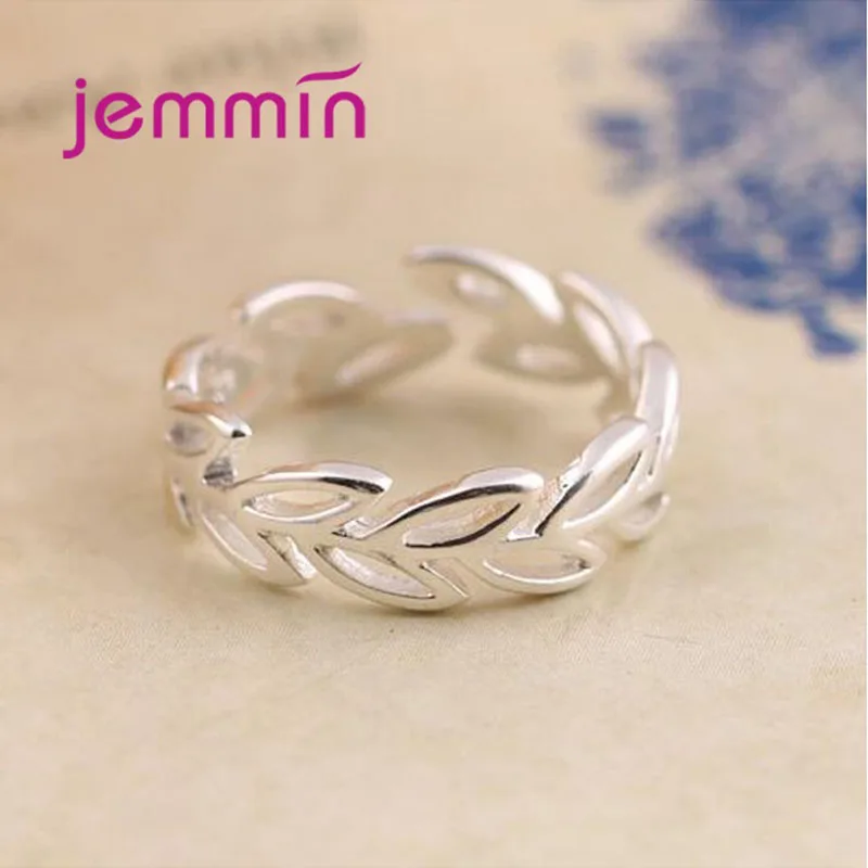 Bohemian Vintage 925 Silver  Leaf Rings for Women Bijoux Gift Female Adjustable Size Finger Rings Anillos Wholesale