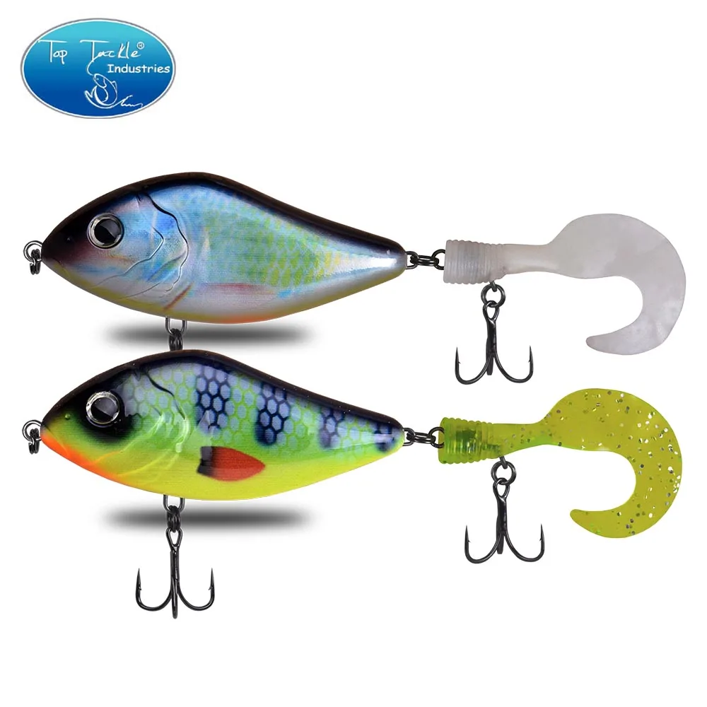 slow sinking fishing lure artificial  jerk baitwith soft Tai For Pike  Bass Musky 100mm 51g Capuchin Maggots Grub Worm