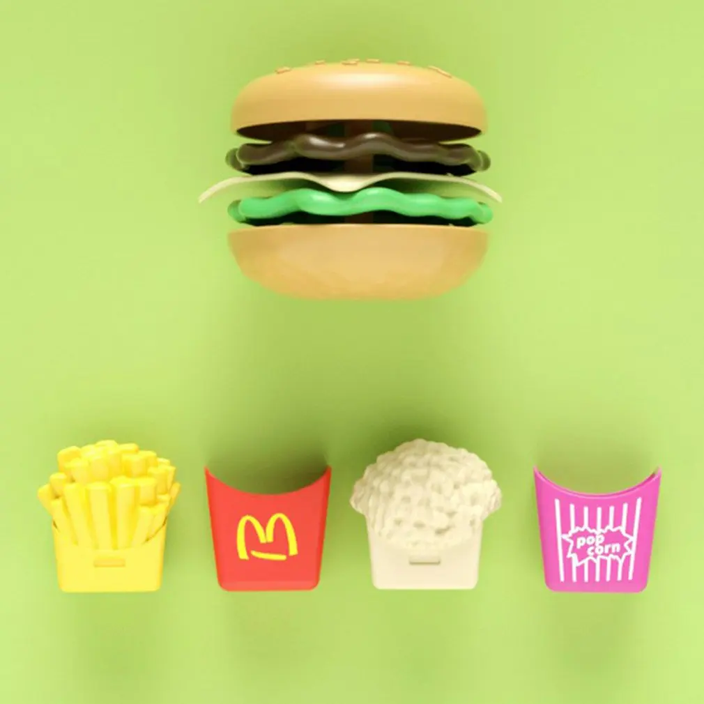 Children's Play House Toys Detachable Simulation Hamburger Bread French Fries Western Food Puzzle Set Education Toy for Kids