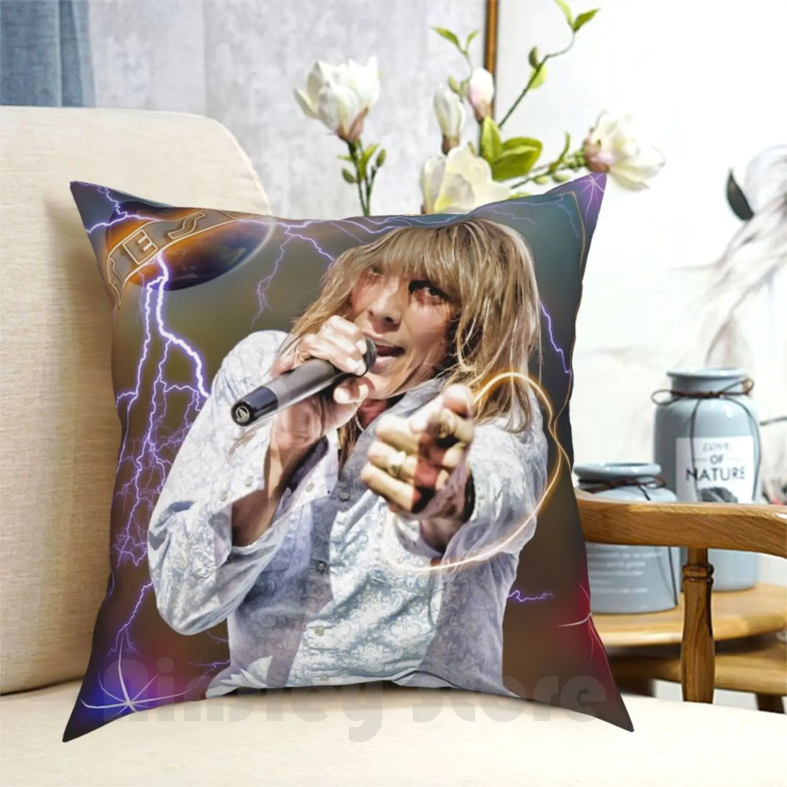 Jeff Keith Of Tesla Pillow Case Printed Home Soft Throw Pillow Music Sacramento Band Celebrities Celebrity Concert