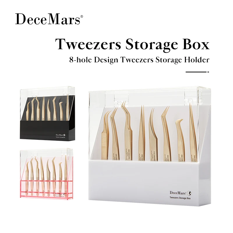 DeceMars  Tweezers storage box 8 holes holder