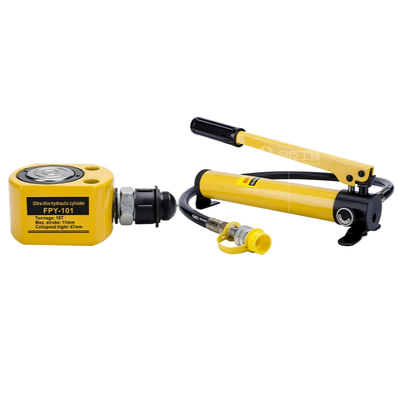 Super Thin Type Hydraulic Cylinder FPY-101 Hydraulic Jack with Height of 50mm, Stroke10mm with CP-180 Hydraulic Pump