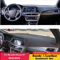 For Hyundai Sonata LF 2015 2016 2017 2018 2019 Leather Dashmat Dashboard Cover Pad Dash Mat Carpet Car-Styling Accessories Suede