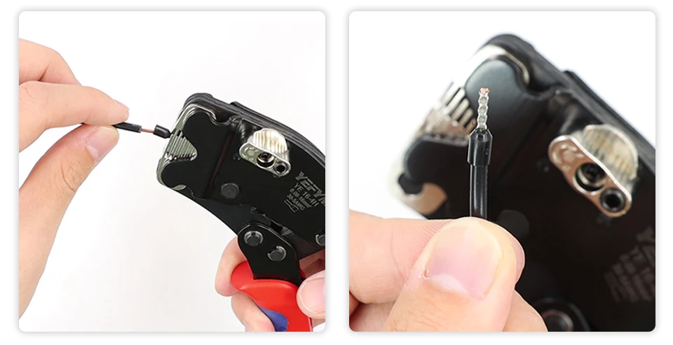 Aderendhülsen-Crimpzange YE 16-4H Rohrklemmen 0,08–16 mm2/30–5 AWG Mini-Zange, Einstellknopf zur Steuerung elektrischer Klemmen YEFYM – Detail 12