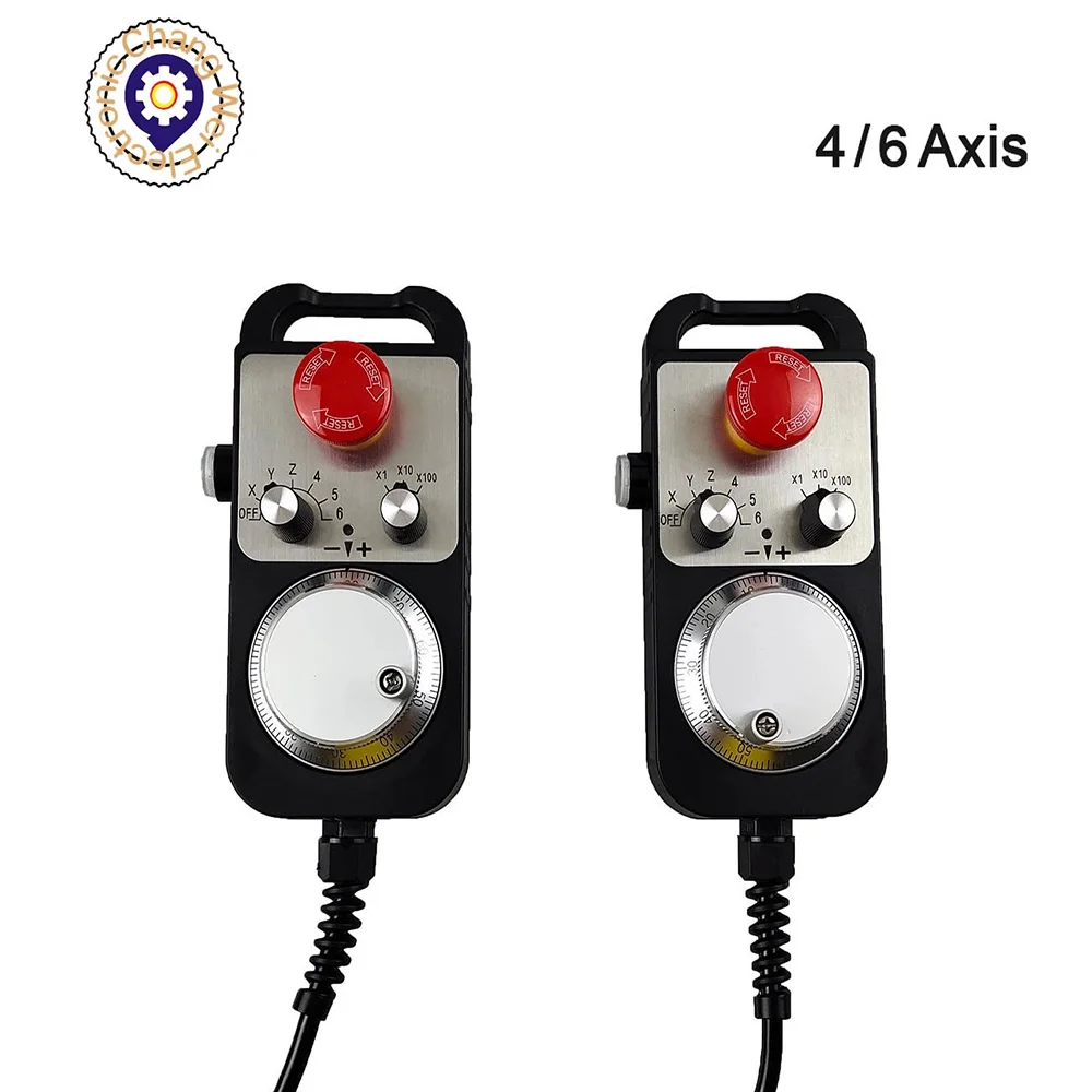 

CNC Pulse Generator 4/6axis Pendant Handwheel MPG with Emergency Stop For Siemens MITSUBISHI FANUC System 5V Manual Pulse Gene