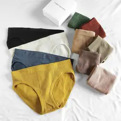 Women's Panties Seamless Solid color Underpants Girls Soft Striped Briefs Sexy Female Lingerie Comfort Underwear New