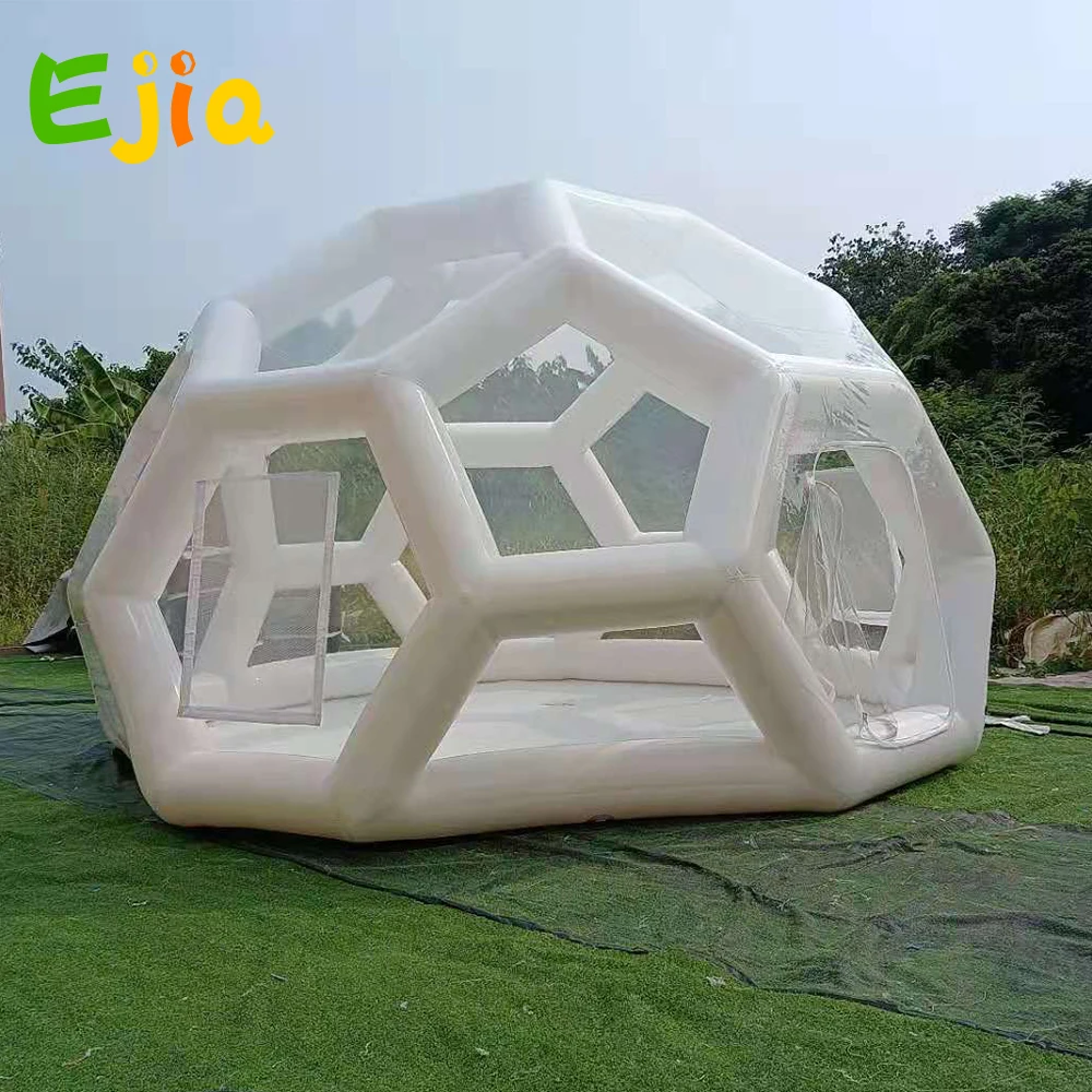 Tienda de campaña inflable para Patios, carpa de burbuja de PVC transparente con forma triangular de lujo para acampar al aire libre