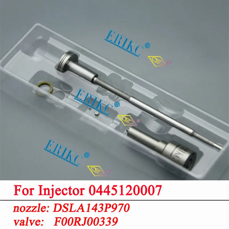 

ERIKC 0445120007 Injector Overhaul Repair Kits Nozzle DSLA143P970 Valve F00RJ00339 Sealing Ring etc for Cummins IVECO Sprayer