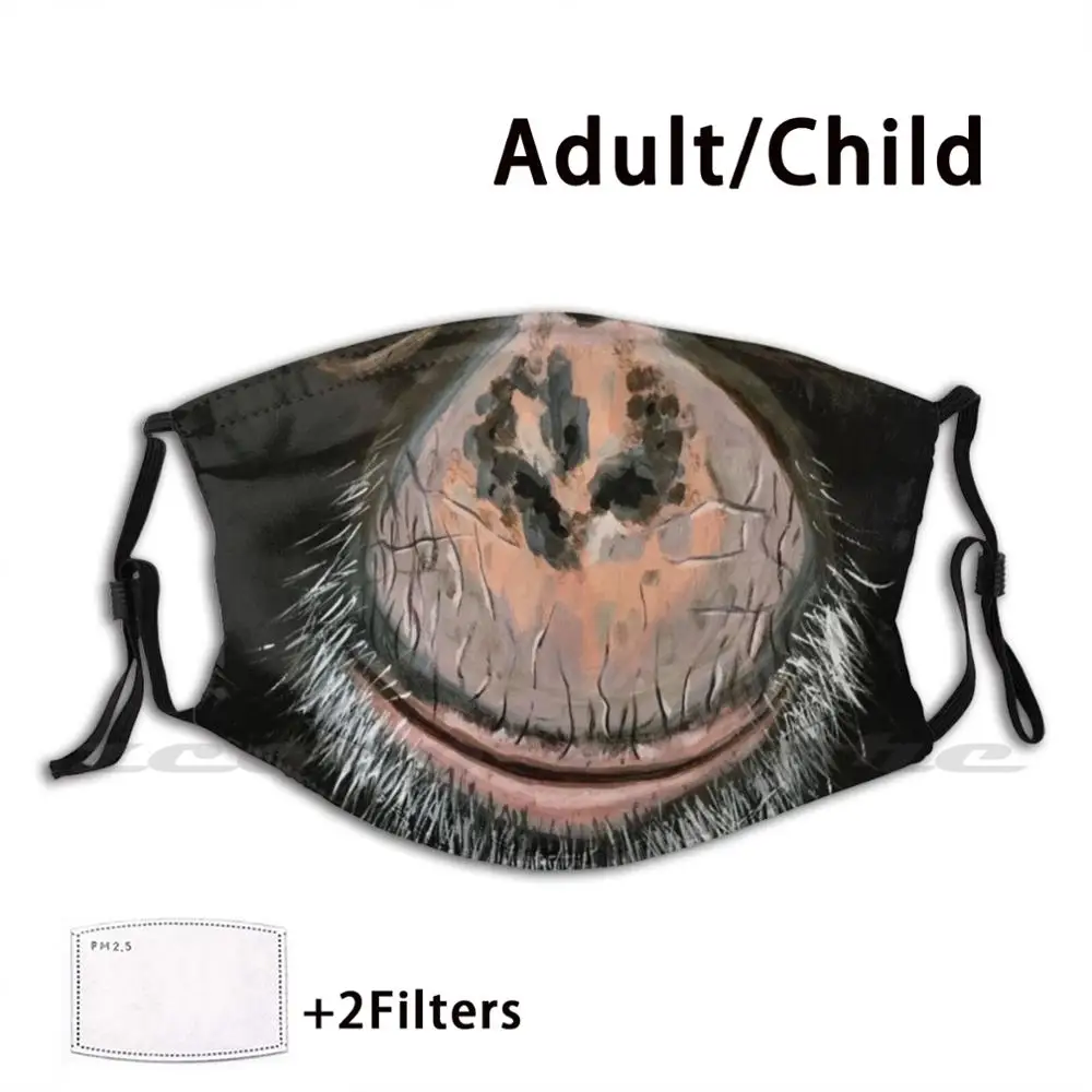 Monkey Knows Mask Adult Child Washable Pm2.5 Filter Logo Creativity Monkey Chimpanzee Eyes Face Animals Nature Acrylic