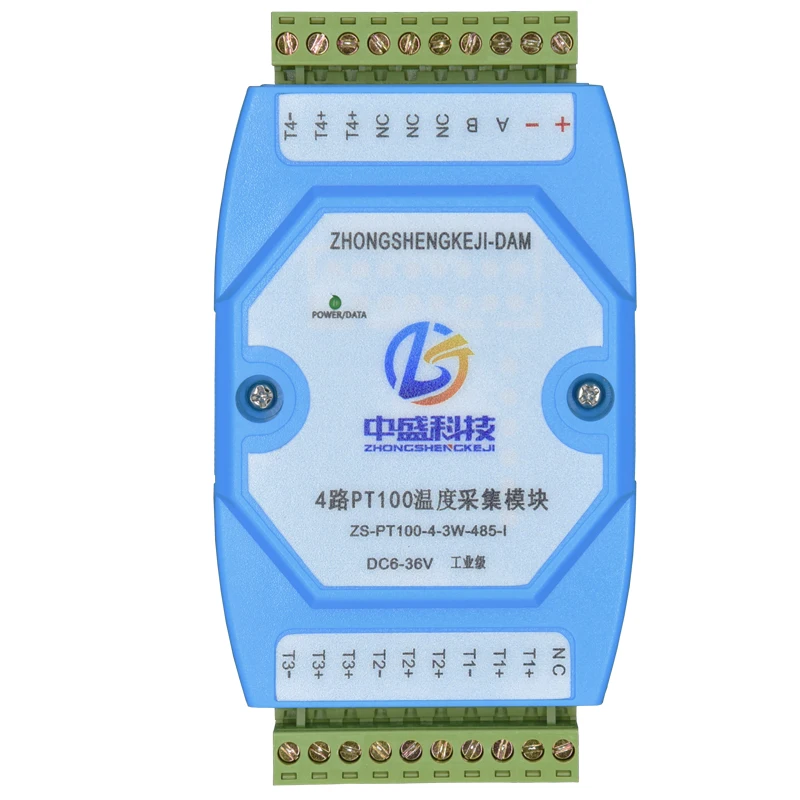 

PT100 temperature acquisition module transmitter touch 4-way RS485 sensor platinum thermistor Modbus Protocol