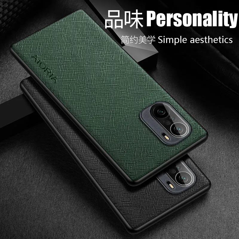 Luxury leather flip case for Xiaomi Poco F3 pro C40 5G, Cross pattern