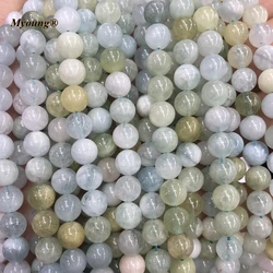 5Strands Natural Aquamarines round Loose Beads, Aquarine Stone Spacer Beads DIY Bracelet Jewelry Making MY210514