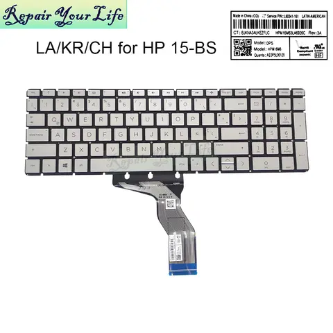Latin Korean Chinese laptop PC Keyboard backlight for HP pavlova 15-BS 15-BP 15-BW 15T-BS 17-BS 250 256 G6 L60341-161 L60344-AD1