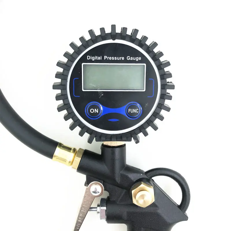 Digital Tire Pressure Inflator Gauge 200PSI Heavy Duty Material Rubber Hose European Style Quick Connector Tyre Inflating Gun