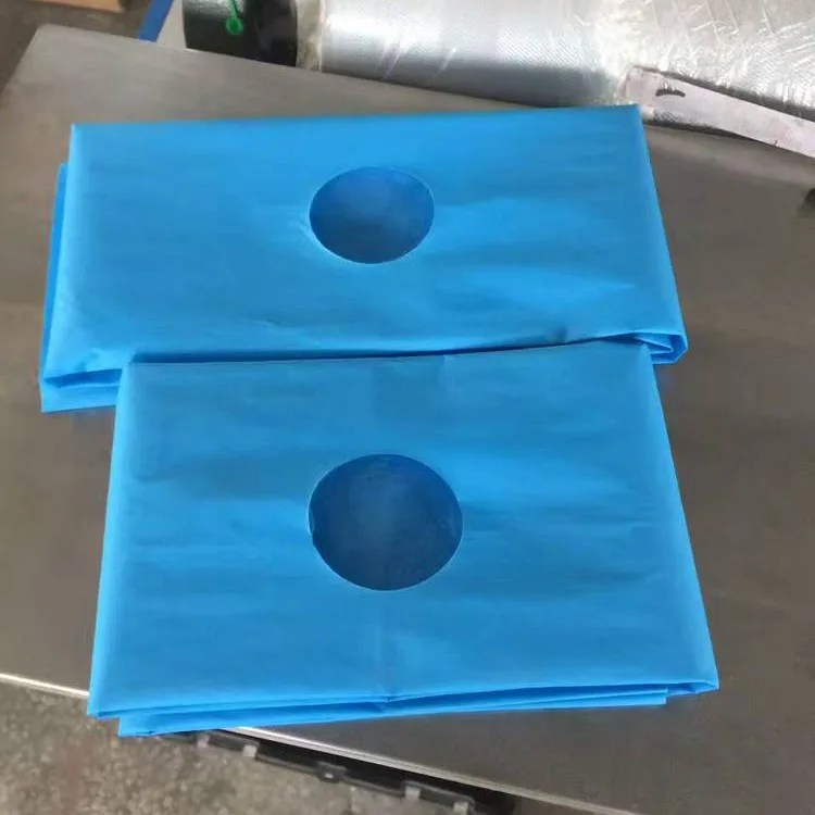 50pcs Disposable Surgical Drapes Hole Cover Non-woven Sterile Hole Sheet Blue Surgical Towel Individually Package