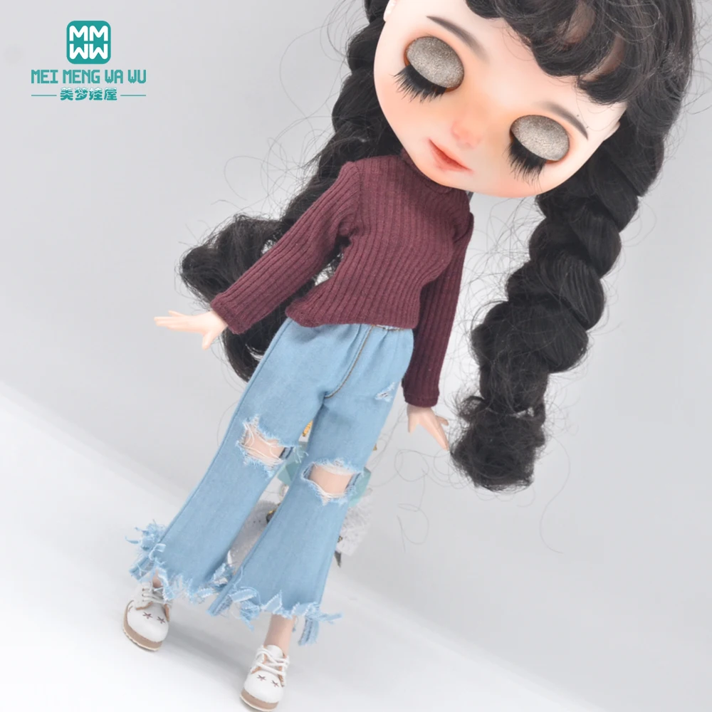 NEU 28-30cm Blyth Kleidung Azone OB22 OB24 Spielzeug Puppenzubehör Rollkragenpullover, Jogginghose, Schuhe – Detail 25