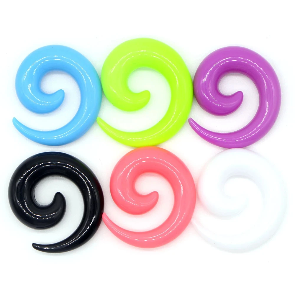 1Pcs Acrylic Spiral Ear Gauges Fake Ear Tapers Stretching Plugs Tunnel Expanders Gauge Earlobe Earring Body Piercing Jewelry