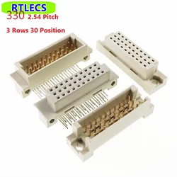 5pcs DIN 41612 Connector 3 Rows 30 Positions Female Sockets Plug Receptacle Vertical Male Right Angle Through Hole Pitch 2.54mm