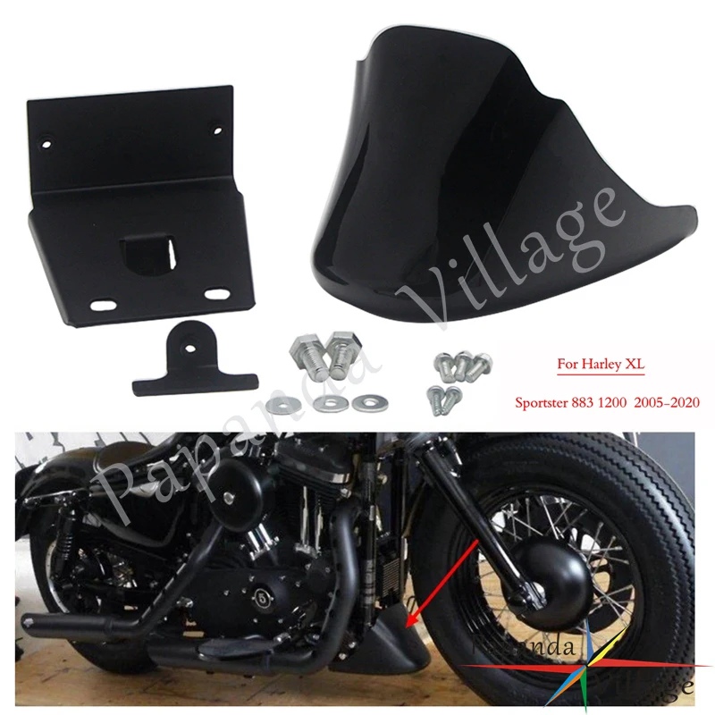 Motorcycle Front Bottom Spoiler Air Dam Chin Fairing Cover Kit Custom For Harley Sportster 883 48 XL1200 Models 2004-2020