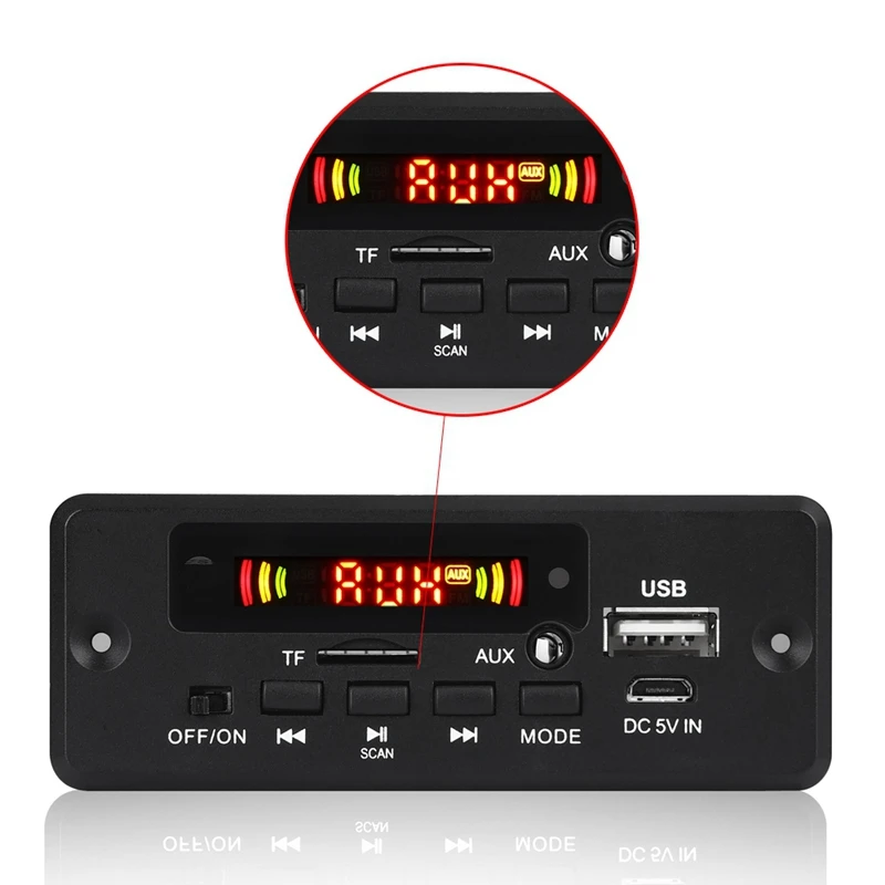 2X3W усилитель MP3 декодер доска 12V Bluetooth 5,0 30 Вт автомобильный FM радио модуль Поддержка TF USB AUX