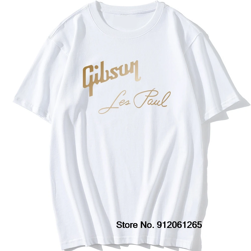 Gibson Les Paul Guitar Music Rock T Shirt Men 100% Cotton O-Neck T-Shirt Male Short Sleeve Tshirts Hip Hop Homme Cool Tops Tees