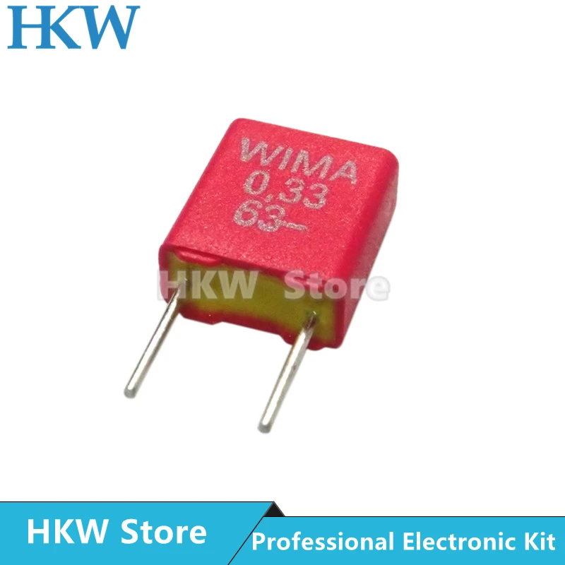 5pcs Original WIMA 0.33UF 63V RED MKS2 5MM Film Capacitor Hi-Fi Audio Capacitors 63V 334 330nF 0.33UF