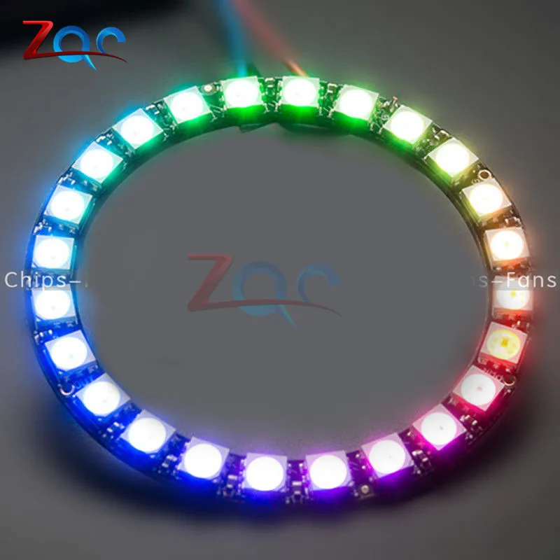 Lâmpada LED com Drivers Integrados para Arduino, Anel RGB, 1, 3, 4, 7, 8, 12, 16, 24, 32 Bits, LEDs WS2812, WS2812B, 5050