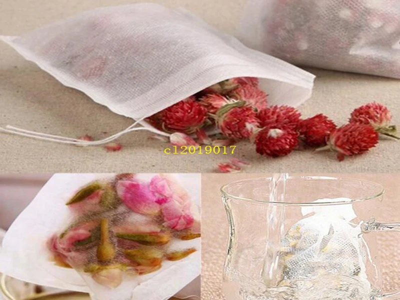 5000pcs/lot Teabags 5.5 x 7CM Empty Scented Tea Bags With String Heal Seal Paper Tea partner Tea Coffee Strainer