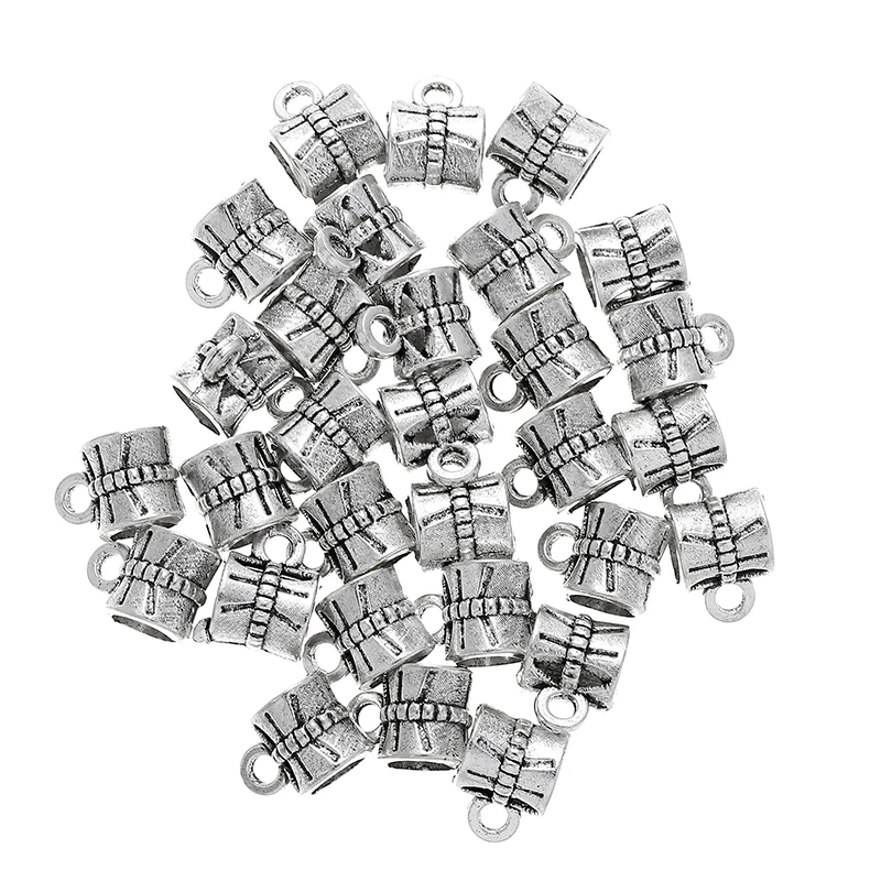 40 pcs 9 color Zinc Alloy Bead DIY European big hole metal connector Beads Fits Charm Bracelets Necklaces Pendants making