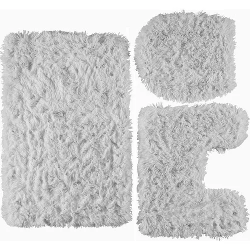 Plush Carpet Rabbit 3'lü Toilet Seat Pad White