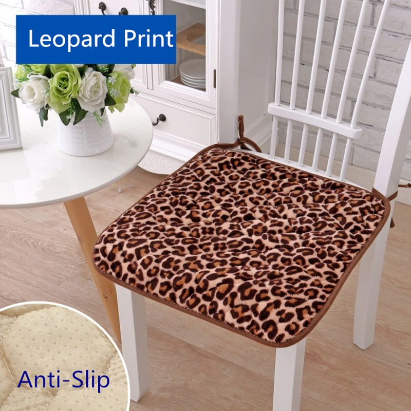 40*40cm Fashion Leopard Print Anti-slip Chair Cushion Seat Mat Home Decor Mashion Wash Chair Cushions Sofa Pad For Car Office