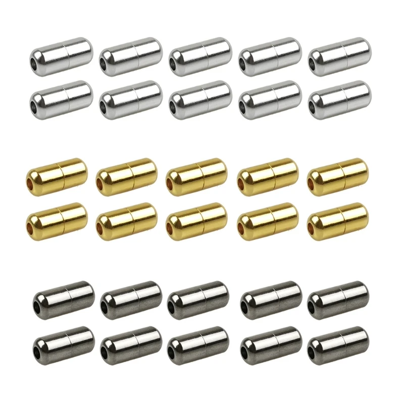 10Pcs Elastic Laces Clasps Metal Capsule Lock Buckles Tip Ends No Tie Shoelaces Tieless Elastic Lazy Shoelace Accessries