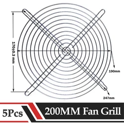 5Pcs Gdstime 200MM Cooling Fan Grill Guard Protector Cover 20CM 7.87inches Protector Cover AC Fan Filter Protective Net