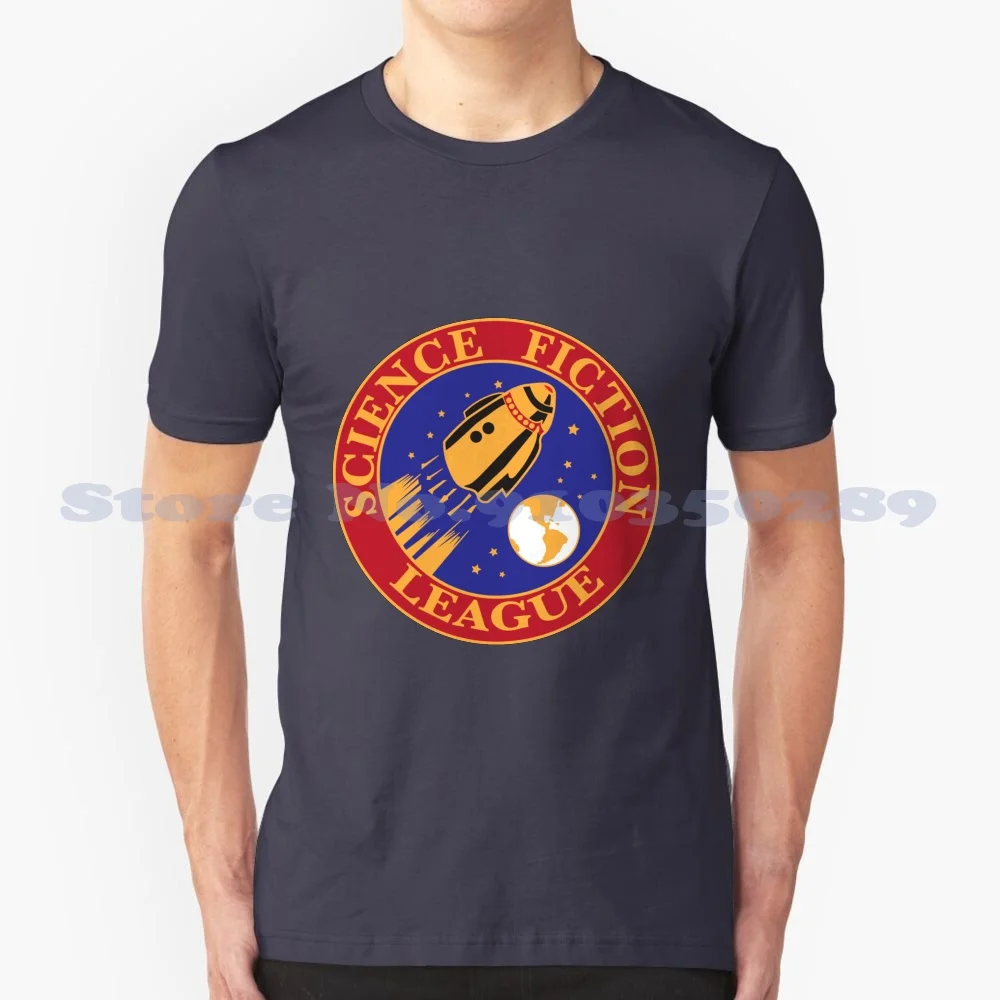 

Sf League Science Fiction League Sci Fi Fans Retro Pulp Shirt 100% Cotton T-Shirt Frank R Paul Hugo Gernsback Pulp Art Pulp