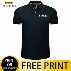 Homens logotipo personalizado poliéster polo camisa, Uniforme Top, impressão, bordado, 100%, respirável, masculino, empregado