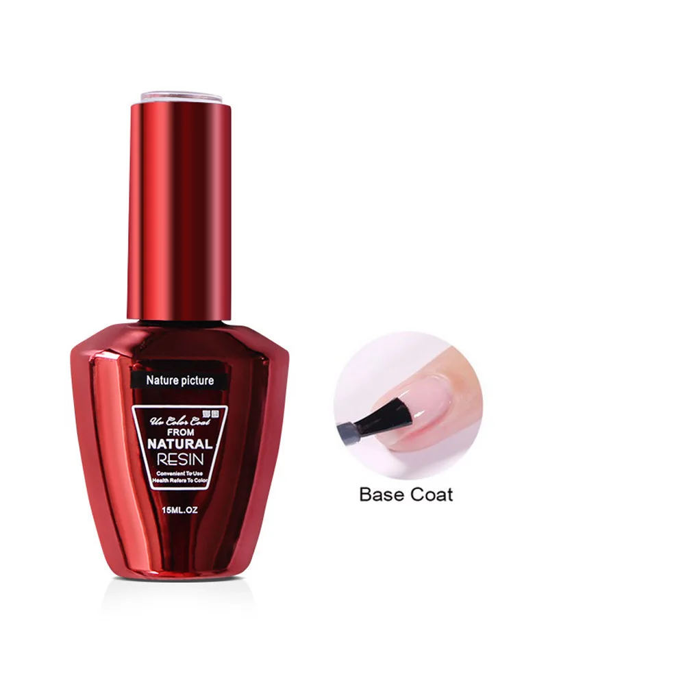 1 Fles 15Ml Langdurige Matte Geen Veeg Top Coat & Base Coat Uv Gel Nagellak Doorweekt Uv Top Base Coat