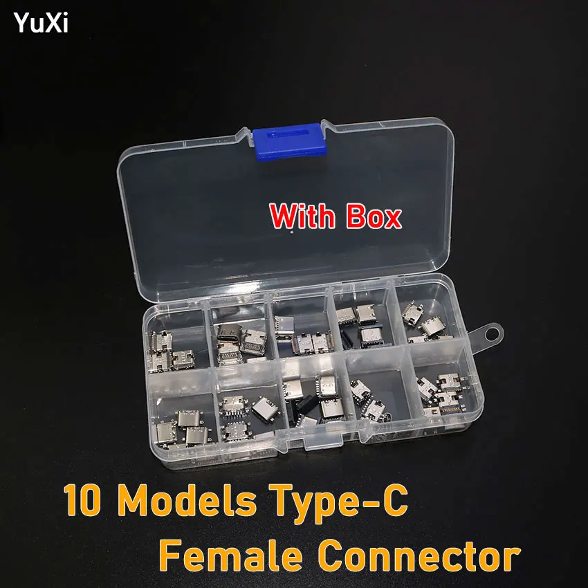 

50pcs/lot Micro USB Type C Connector Kit Set Female Charge Dock Port Plug Type-C Socket Jack for Xiaomi Huawei Samsung Lenovo