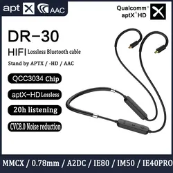 Bluetooth Upgrade Cable For Qualcomm QCC3034 Chip AptxHD For Shure mmcx SE215 0.78 2pin Ie80 A2DC IE40PRO HIFI Earphone ZSN PRO