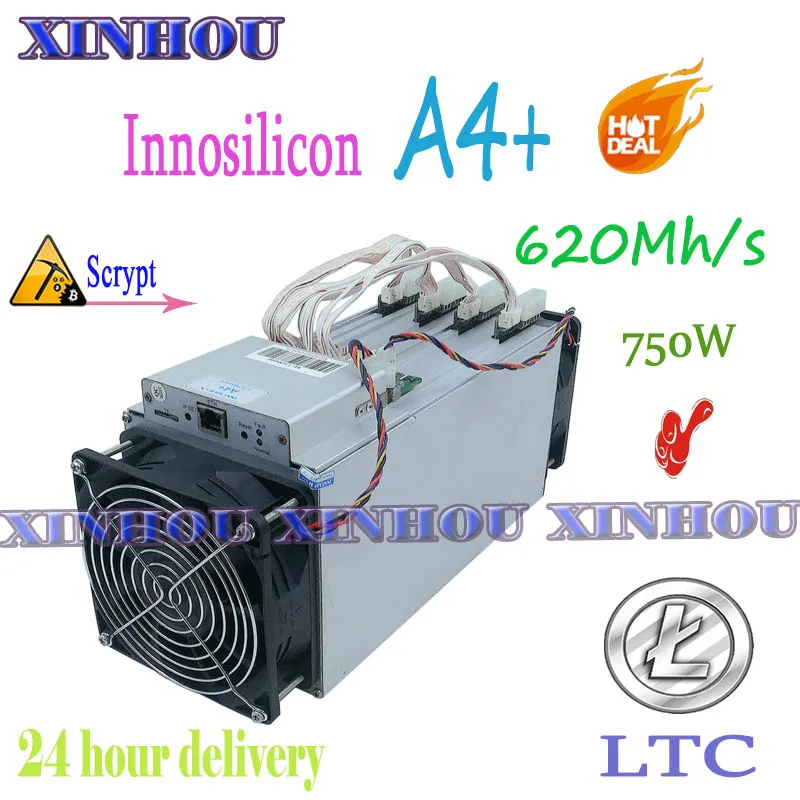 Used asic miner Innosilicon A4+ LTCMaster 620Mh/S 750W LTC mining machine SCRYPT Better than A9 D9 antminer l3 R1-LTC S9 DR3 z9