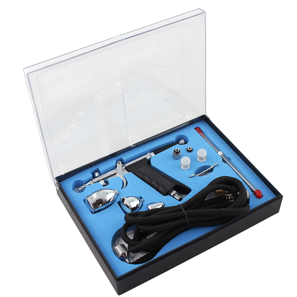 OPHIR Airbrush Kit Temporary Tattoo Air Compressor with Splitter for Body Paint & Body Art_AC115+004A+069+038