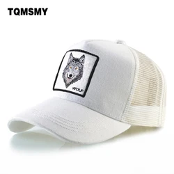 Embroidered wolf baseball caps men animal Mesh Snapback cap Sun visor hats for women Hip Hop Hat Cotton solid color trucker bone