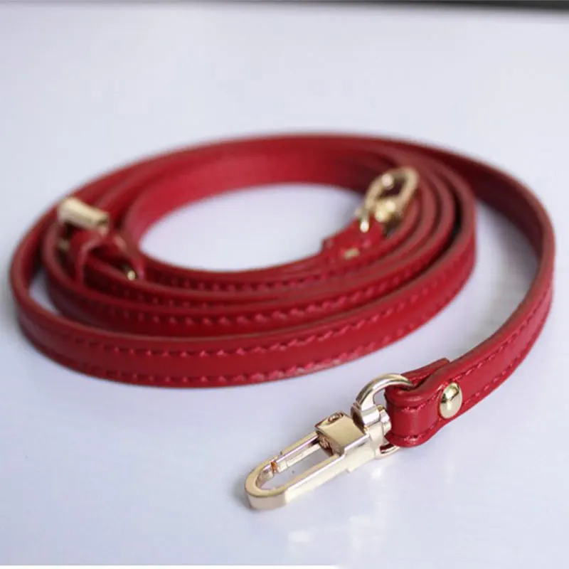 Luxury Genuine Leather Adjustable Bag Strap 105-122CM Crossbody Strap Replacement Gold and Bronze Hardware Available 0.9cm